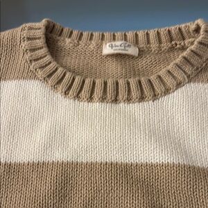 Brandy Melville Tan and White Striped Sweater